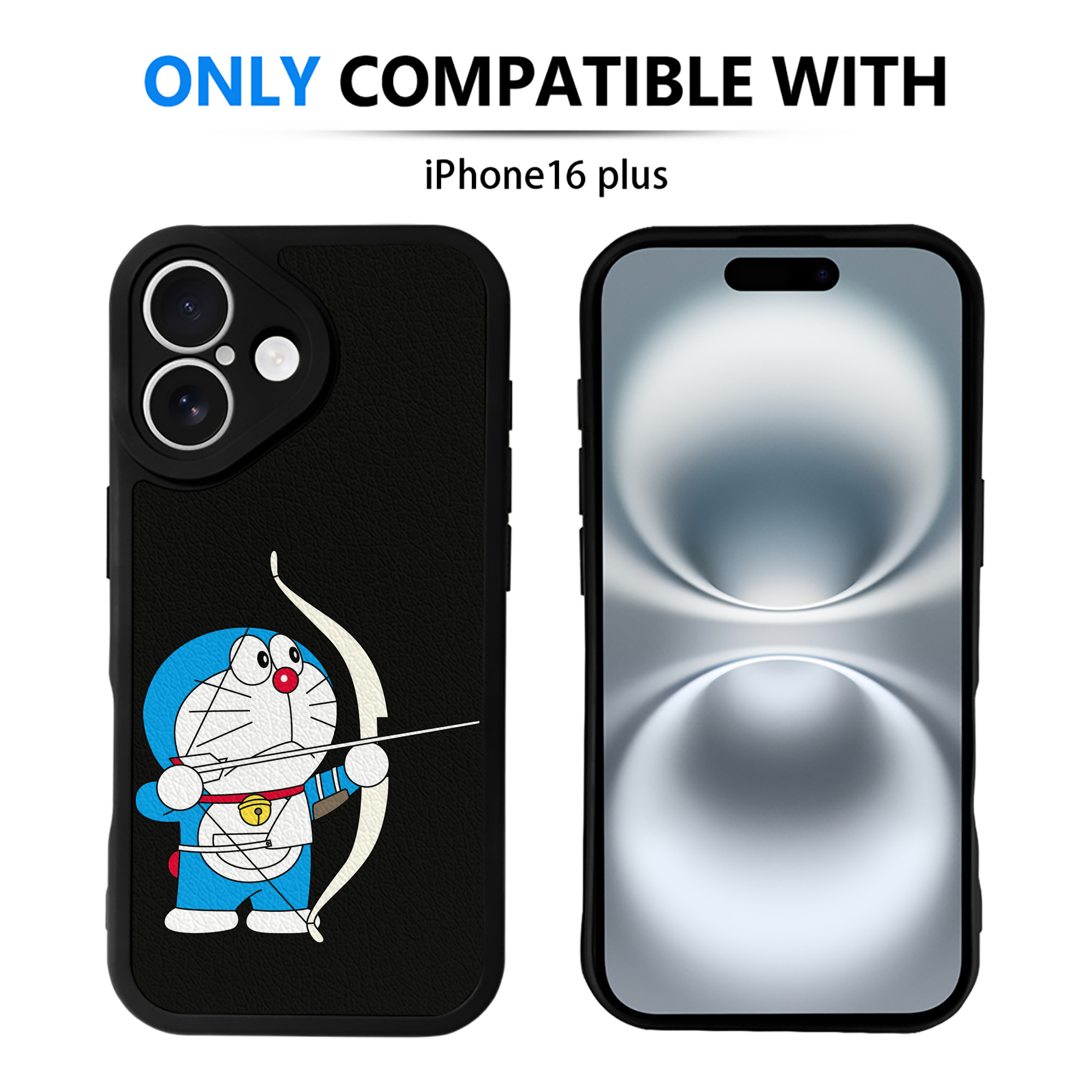 （画像用） ドラえもん Doraemon 【iPhone 16シリーズ対応】シリコンスマホケース（レザー調） 材質：シリコン